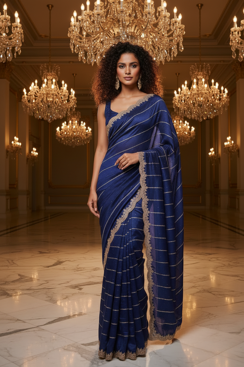Jimmy Choo Saree – Navy Ballroom