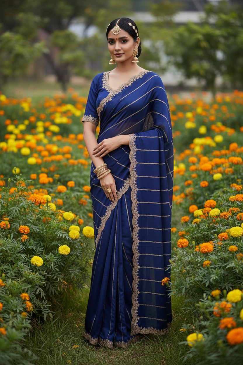 Jimmy Choo Saree – Navy Garden
